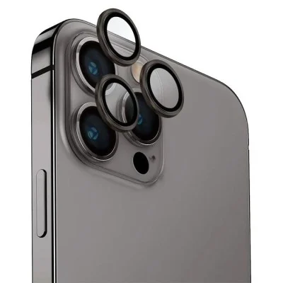 Uniq Optix iPhone 15 Pro Aluminum Camera Lens Protector - Steel Grey